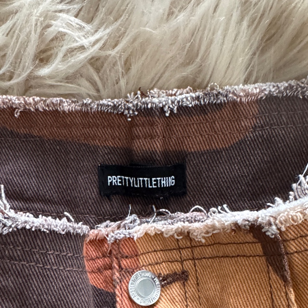 PrettyLittleThing Brown and Orange Mini Skirt - Picture 2 of 3